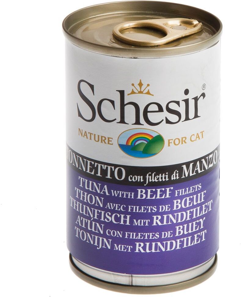 Schesir 6x 140g Thunfisch mit Sardine in Gelee Nassfutter für Katzen