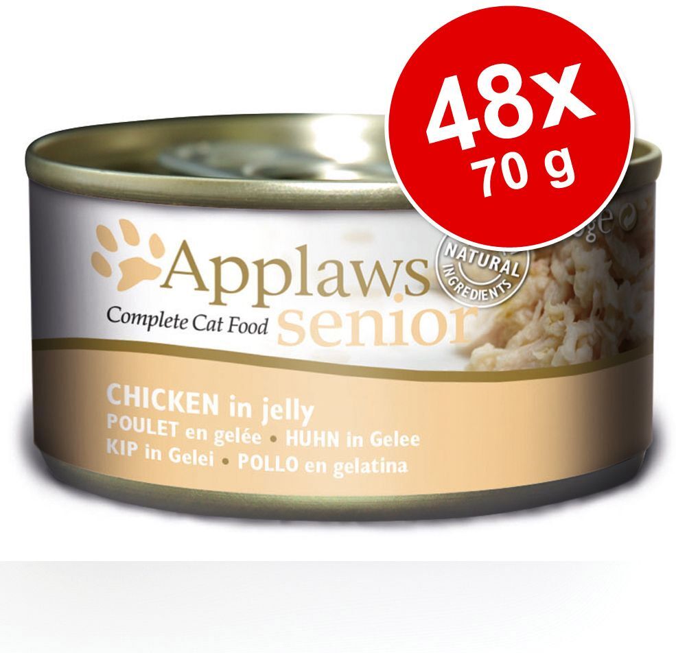 Applaws 48x 70g Senior Thunfisch mit Lachs in Jelly Applaws Nassfutter für Katzen