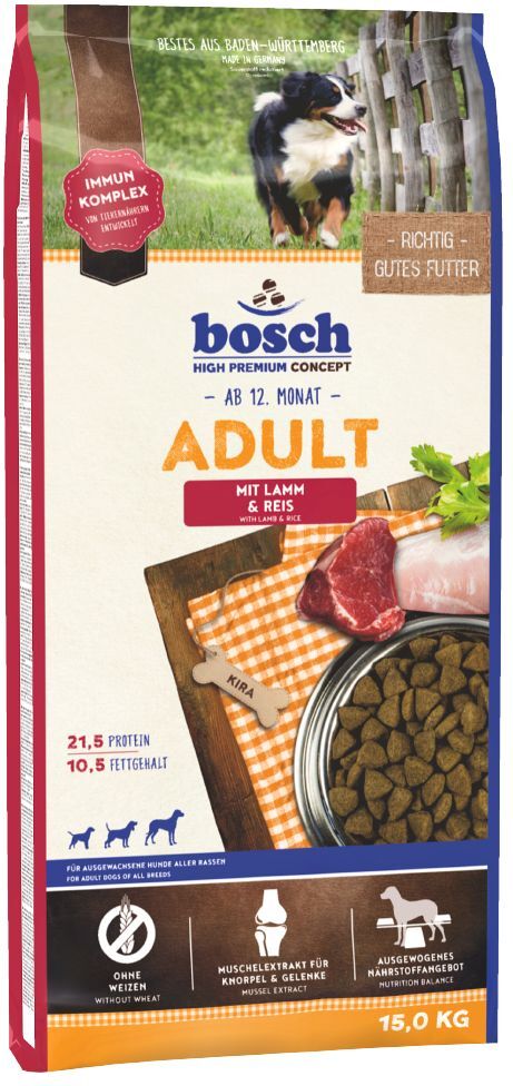 Bosch High Premium concept 2x 15kg Adult Lamm & Reis bosch Trockenfutter für Hunde