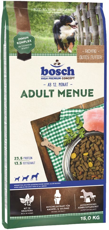 Bosch High Premium concept 15kg Adult Menü  Bosch High Premium concept Trockenfutter für Hunde