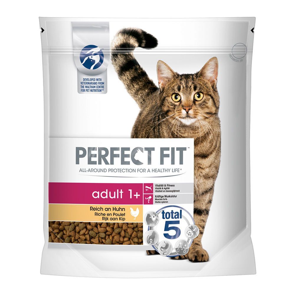Perfect Fit 5x 1,4kg Adult 1+ Reich an Huhn Perfect Fit Trockenfutter für Katzen