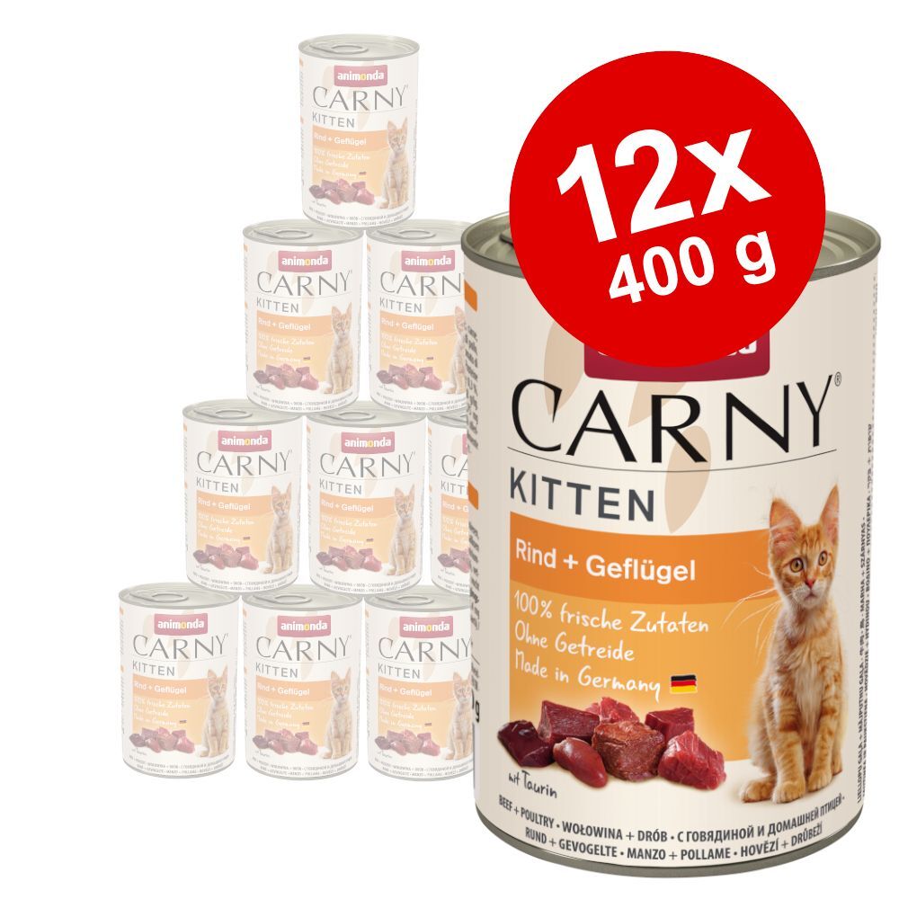 Animonda Carny 12x 400g Carny Kitten Mix (2 Sorten) Animonda Nassfutter für Katzen