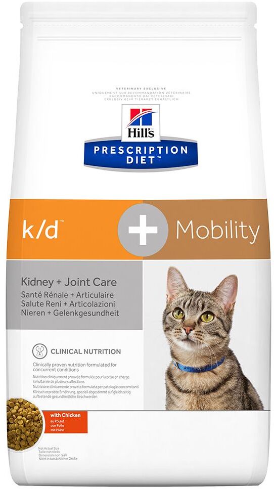 Hill's Prescription Diet 2x 5kg k/d + Mobility Kidney + Joint Care mit Huhn Hill's Prescription Diet Trockenfutter für Katzen