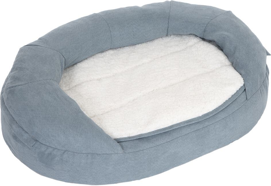 zooplus Exclusive Hundebett Memory oval grau-blau, L 72x B 50x H 20cm