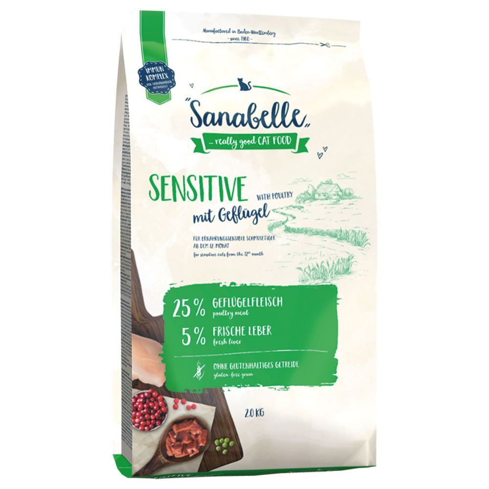 Sanabelle 2x 10kg Sensitive mit Geflügel Sanabelle Trockenfutter für Katzen