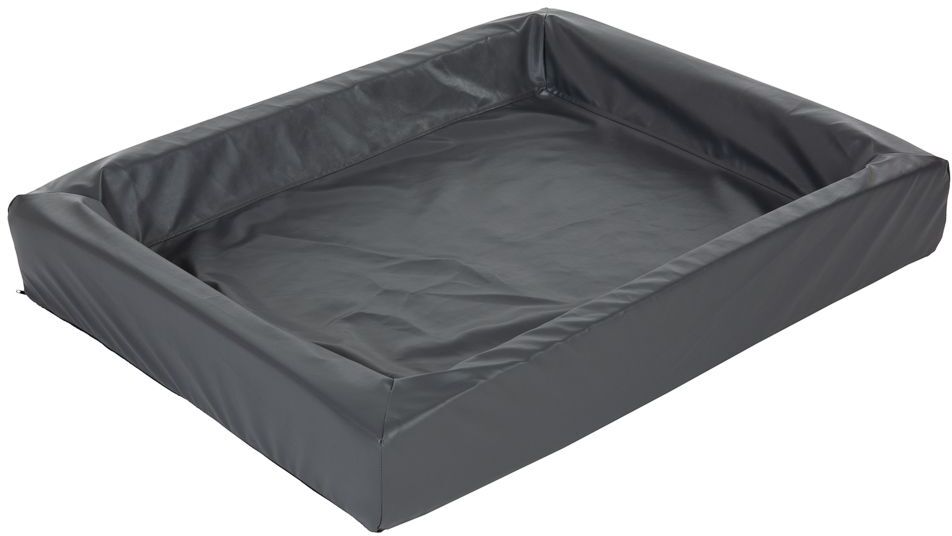 zooplus Exclusive Das hygienische Hundebett aus Kunstleder, granit, L 85x B 70x H 15cm