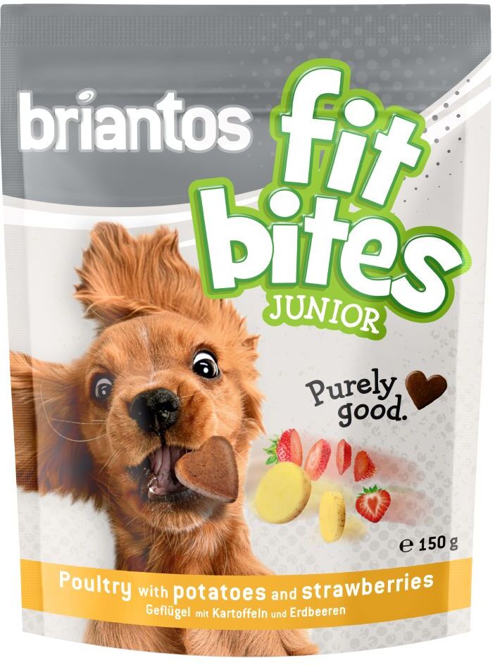 briantos 3x 150g "FitBites" Junior - Geflügel mit Kartoffeln & Erdbeeren Briantos Hundesnacks