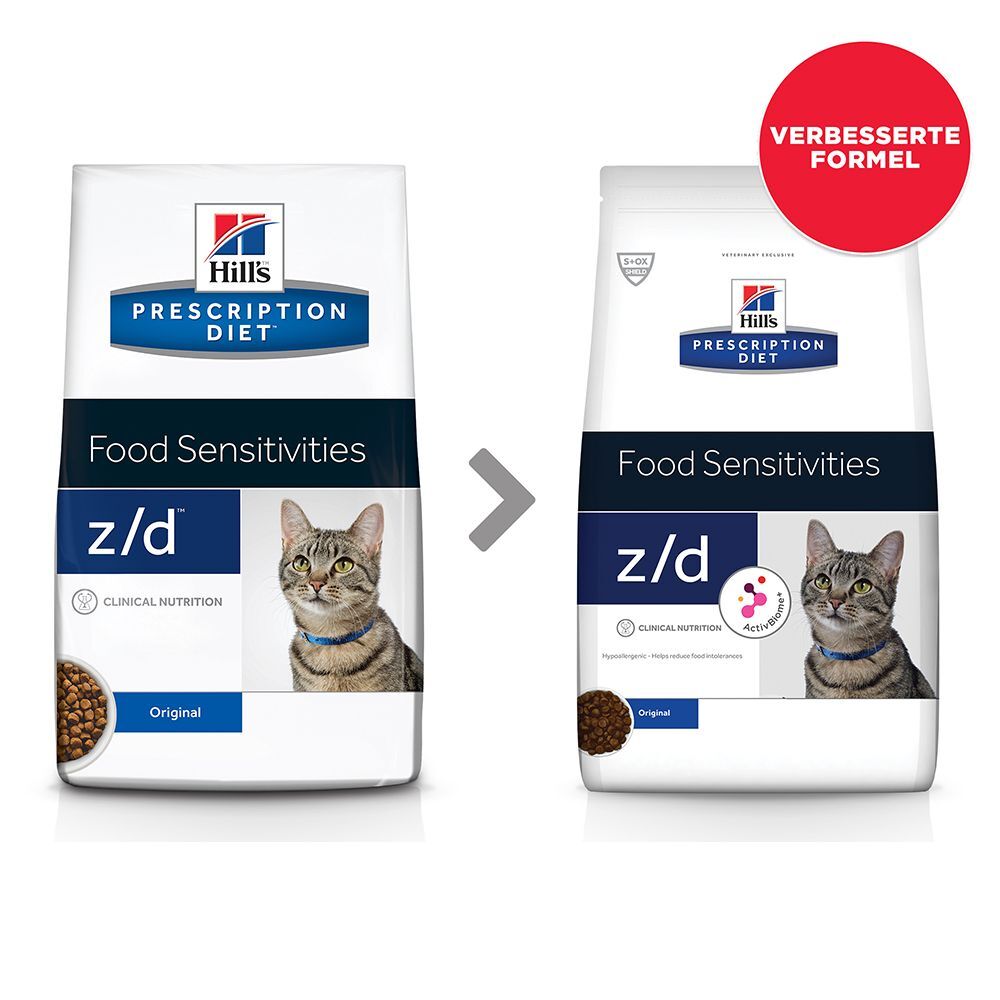 Hill's Prescription Diet 2kg z/d Food Sensitivities Katzenfutter Original Hill's Prescription Diet Trockenfutter für Katzen