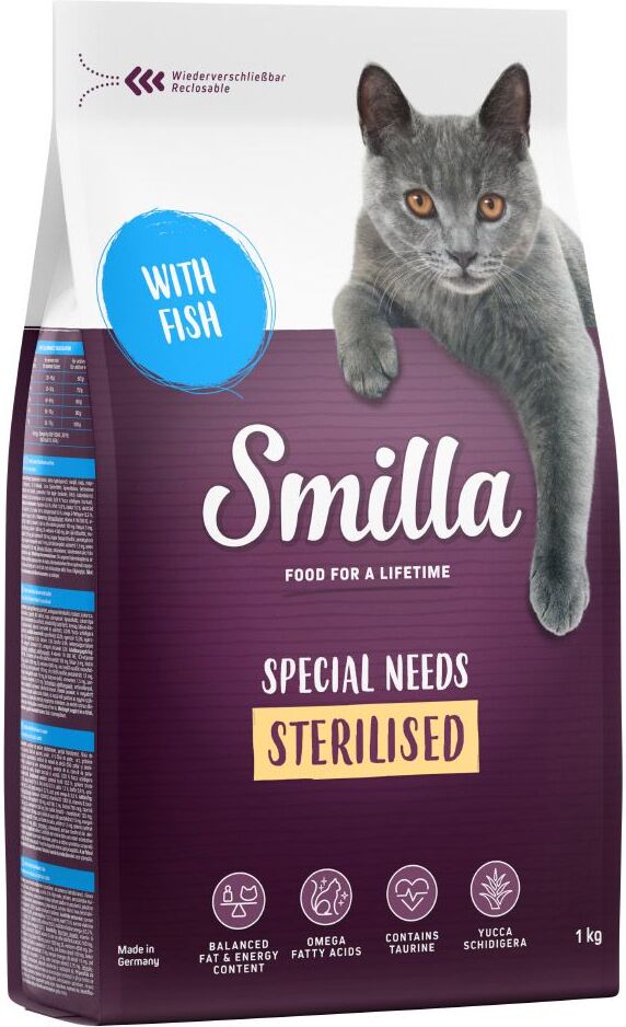 Smilla 2x 10kg Adult Sterilised Fisch Smilla Trockenfutter für Katzen