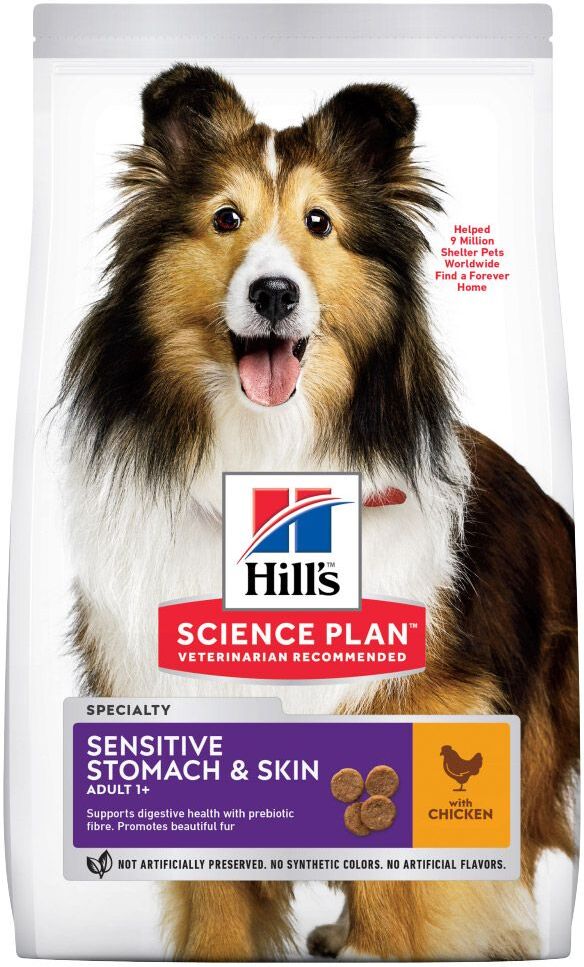 Hill's Science Plan 14kg Adult 1 + Sensitive Stomach & Skin Medium mit Huhn Hill's Science Plan Trockenfutter für Hunde