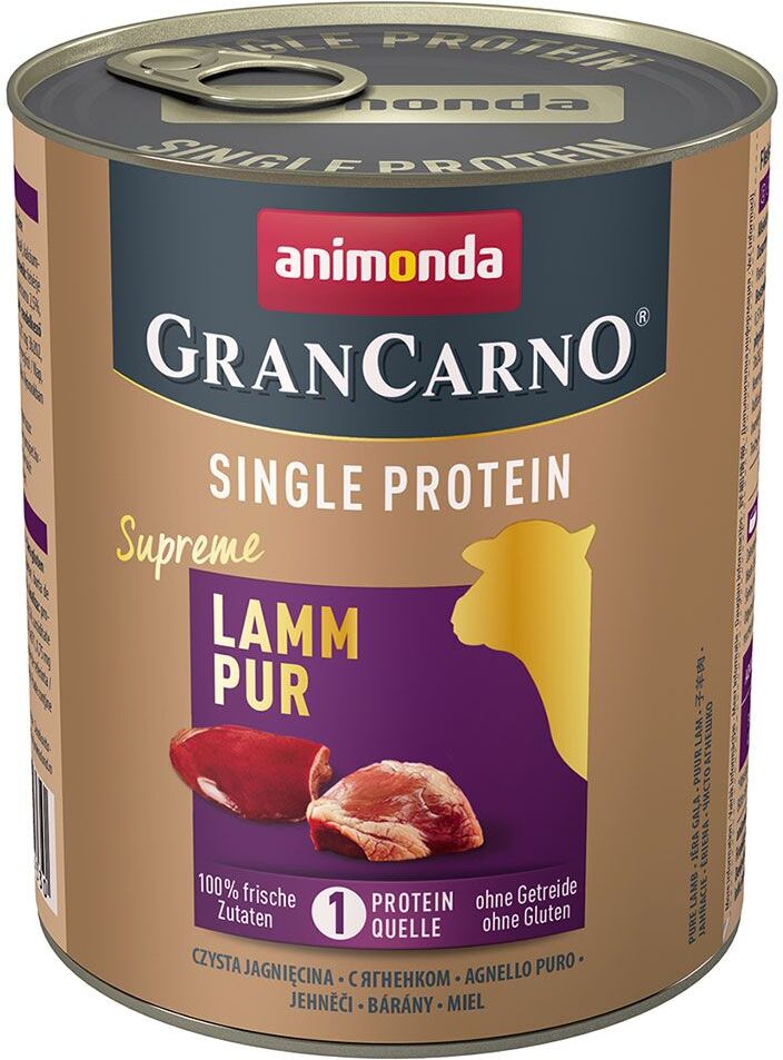 Animonda GranCarno 6x 800g Adult Single Protein Supreme Animonda GranCarno Lamm Pur Nassfutter für Hund