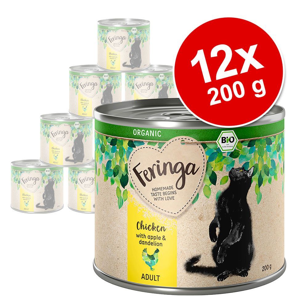 Feringa 12x 200g Bio Menü Adult Kalb mit Kürbis und Katzengamander Feringa Nassfutter für Katzen
