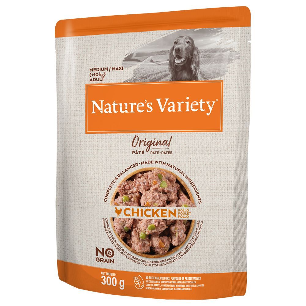 Nature’s Variety 8x 300g Original Paté No Grain Medium/Maxi Adult Mix (Rind, Huhn, Truthahn) Nature's Variety Hundefutter Nass