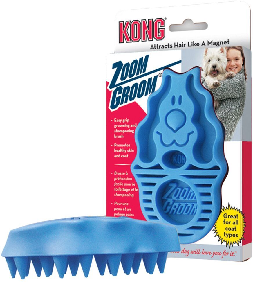 Kong Dog Massagebürste Zoom Groom blau