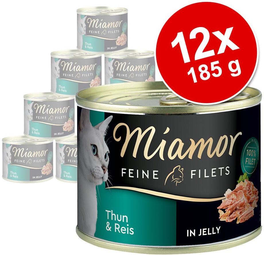 Miamor 12x 185g Feine Filets Thunfisch & Reis in Jelly Miamor Nassfutter für Katzen