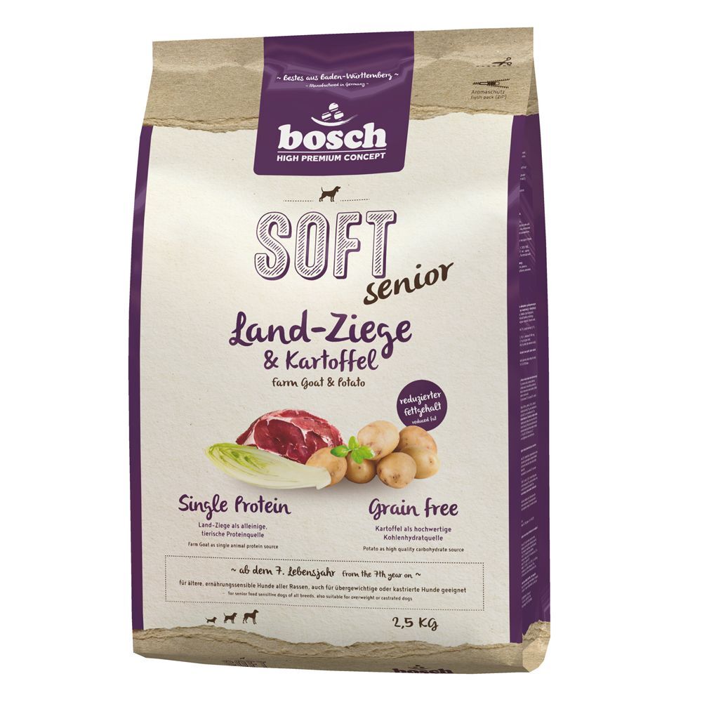 Bosch HPC Soft 3x 2,5kg Soft Senior Ziege & Kartoffel bosch Trockenfutter für Hunde