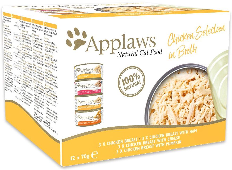 Applaws 12x 70g Adult Gemischte Auswahl in Brühe (4 Sorten) Applaws Nassfutter für Katzen