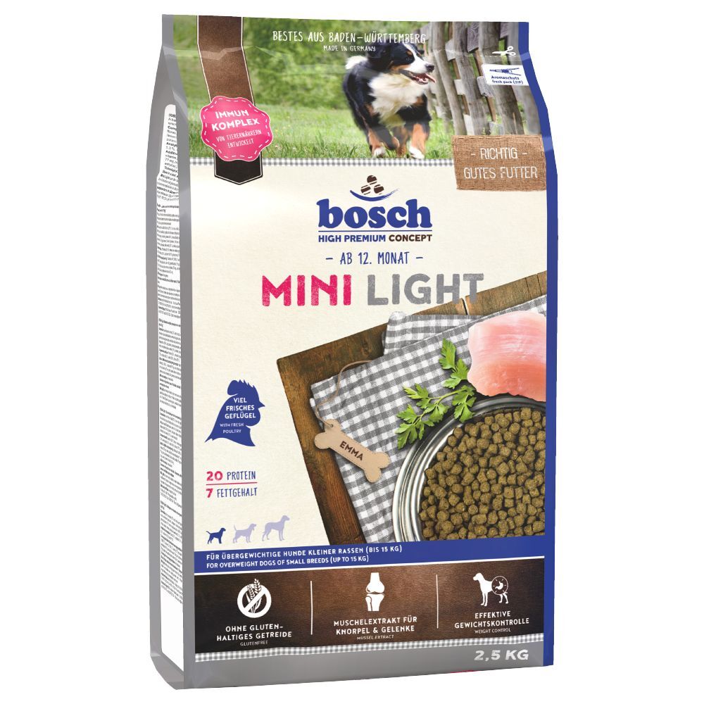 Bosch High Premium concept 3x 2,5kg Mini Light bosch Trockenfutter für Hunde