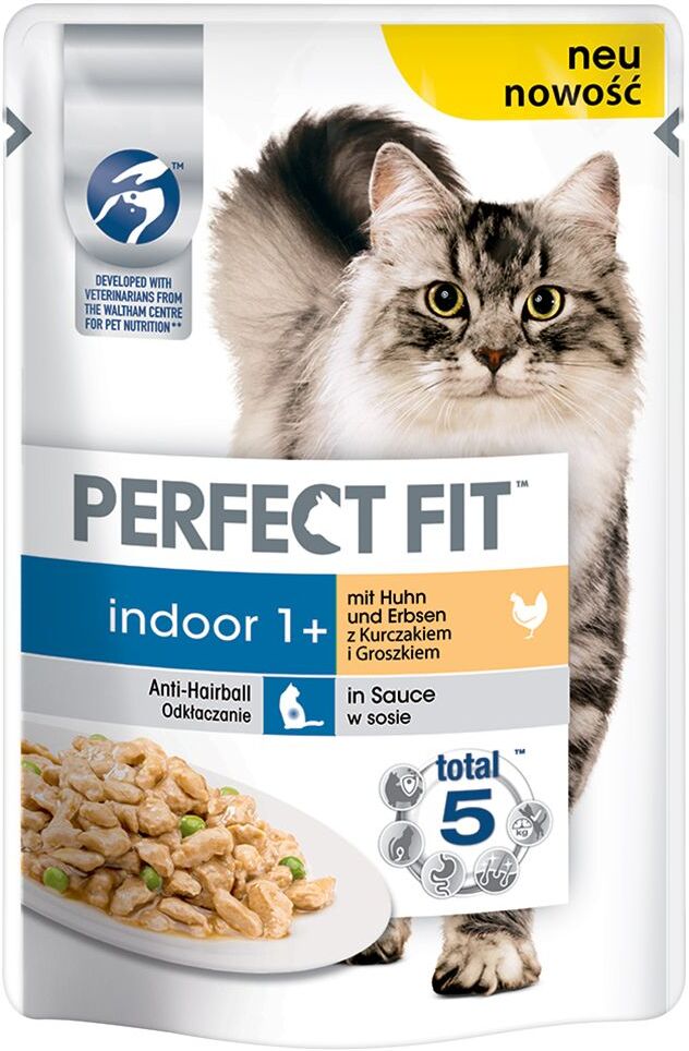 Perfect Fit 12x 85g Indoor 1+ Huhn & Erbsen Perfect Fit Nassfutter für Katzen