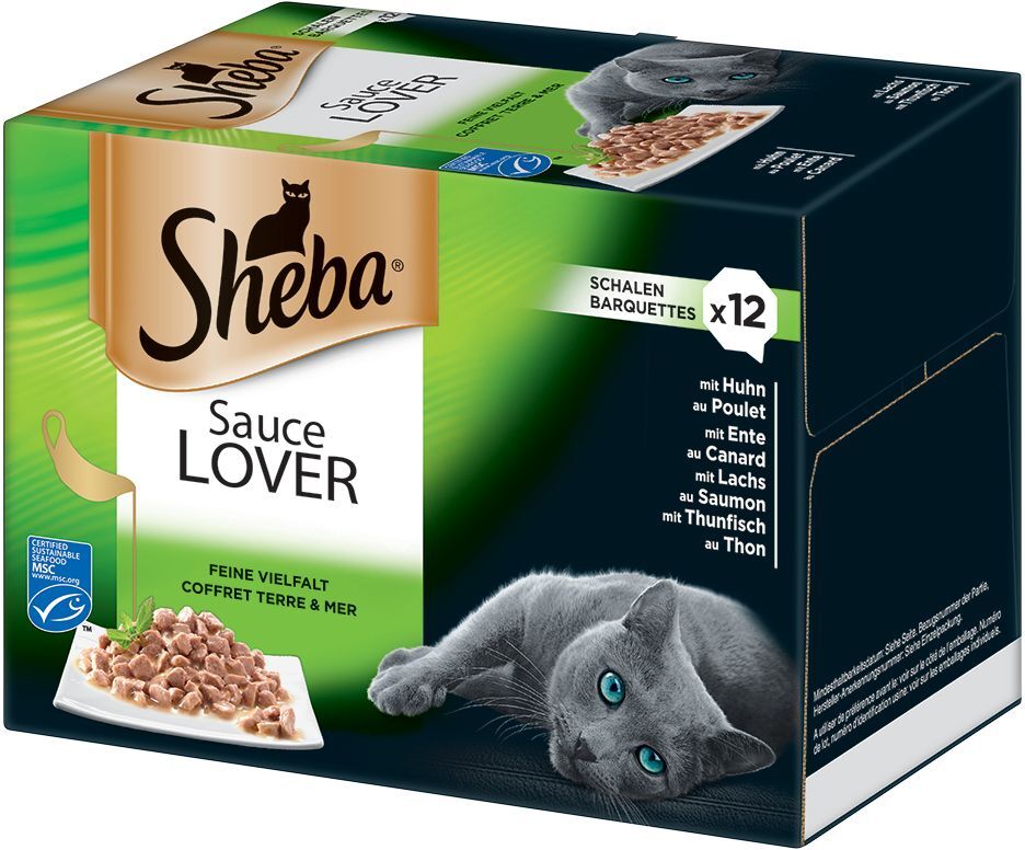 Sheba 12x 85g Varietäten Schälchen Classics in Pastete Sheba Nassfutter für Katzen