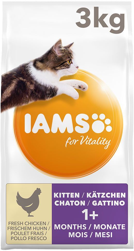 IAMS 3kg Huhn Vitality Kätzchen IAMS Trockenfutter für Katzen