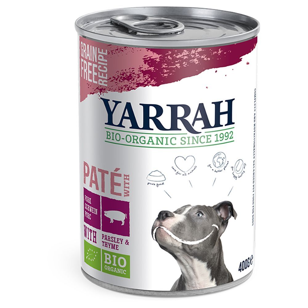 Yarrah 400g Bio Paté mit Schwein Yarrah Hundefutter nass