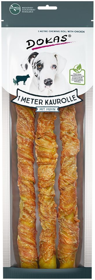 Dokas 315g Ente 1 Meter Kaurolle Dokas Hundesnack