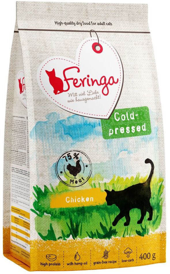 Feringa 1,2kg (3x 400g) Adult kaltgepresst Huhn Feringa Trockenfutter für Katzen