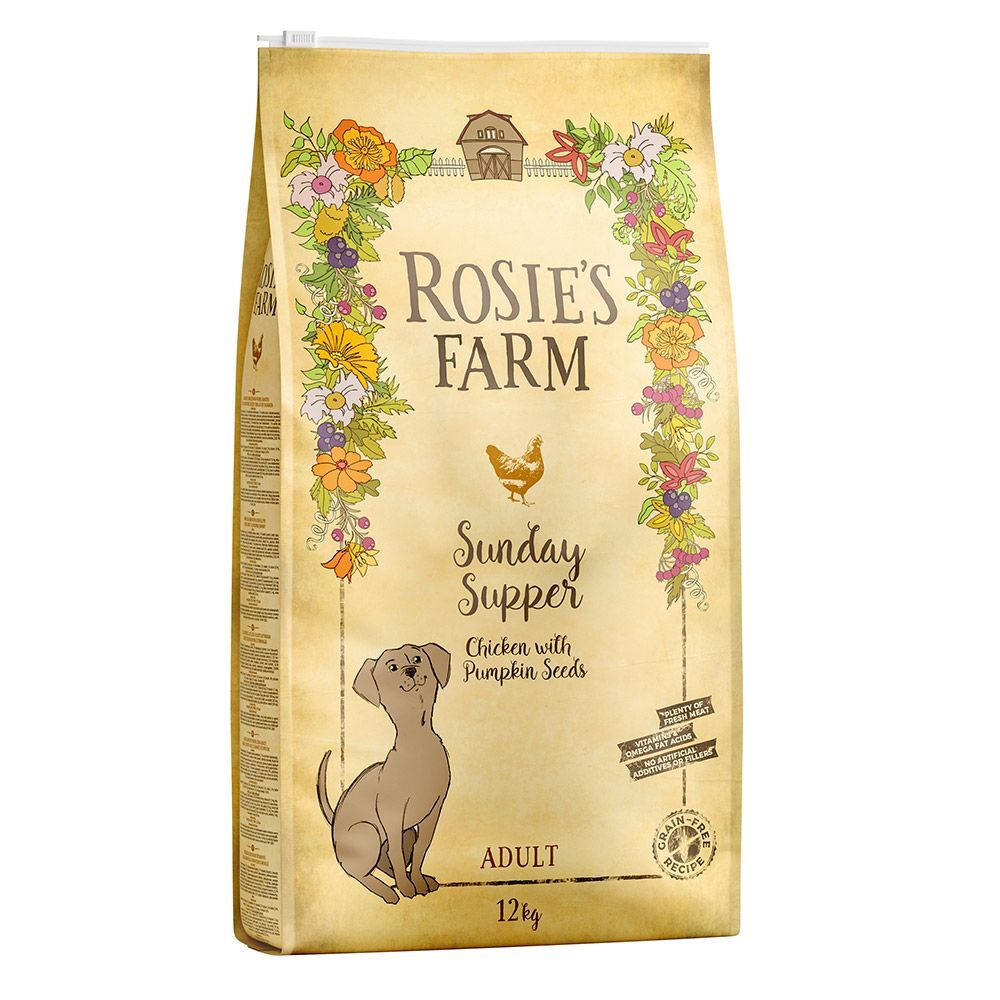Rosie's Farm 1kg Huhn mit Süsskartoffeln und Kürbiskernen Rosie's Farm Trockenfutter für Hunde