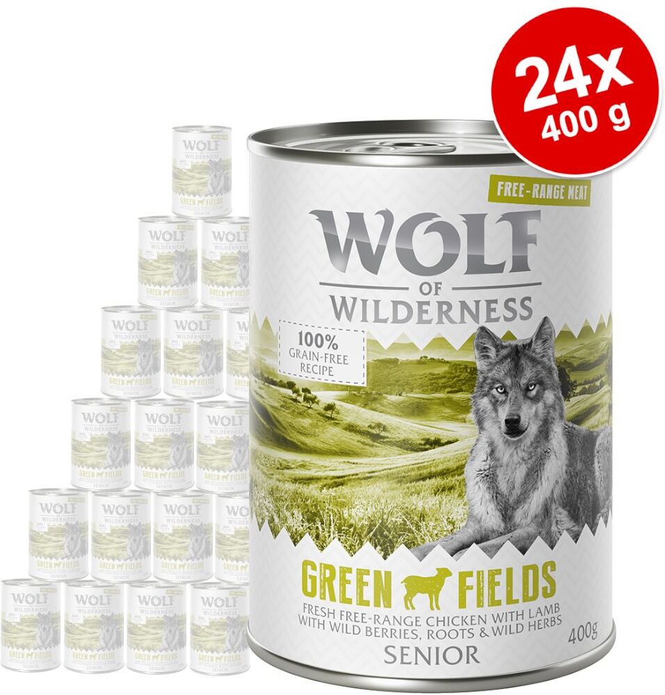 Wolf of Wilderness 24x 400g Senior Mix "Freiland-Fleisch" Wolf of Wilderness Hundefutter Nass