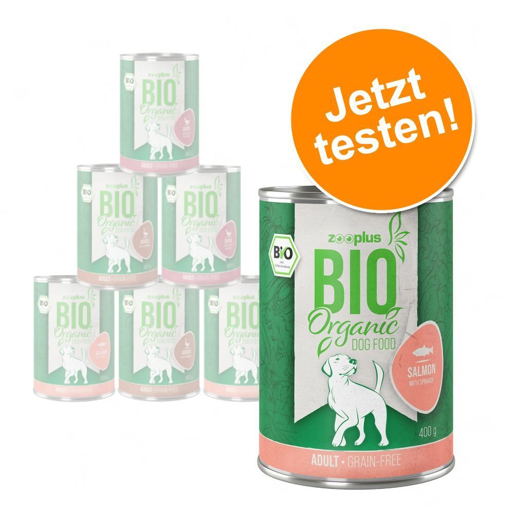 zooplus Bio 6x 400g Getreidefrei Mixpaket zooplus Bio Nassfutter für Hunde
