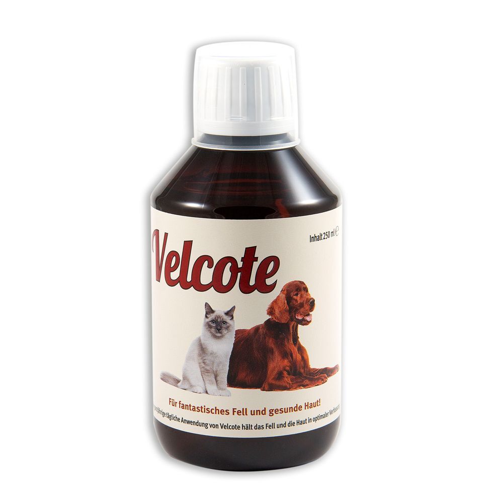 Velcote 250ml Velcote Ergänzungsfutter zur Haut- und Fellpflege für Haustiere