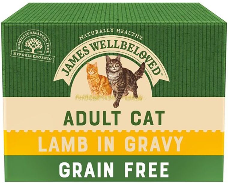 James Wellbeloved 12x 85g ames Wellbeloved Adult Cat Pouches Lamb Katzenfutter nass