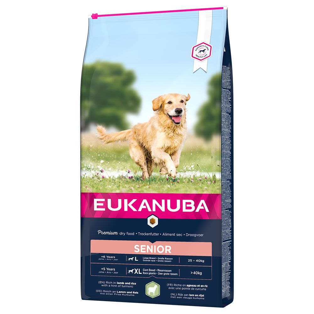 Eukanuba 2x 12kg Senior Large & Giant Lamm & Reis Eukanuba Trockenfutter für Hunde