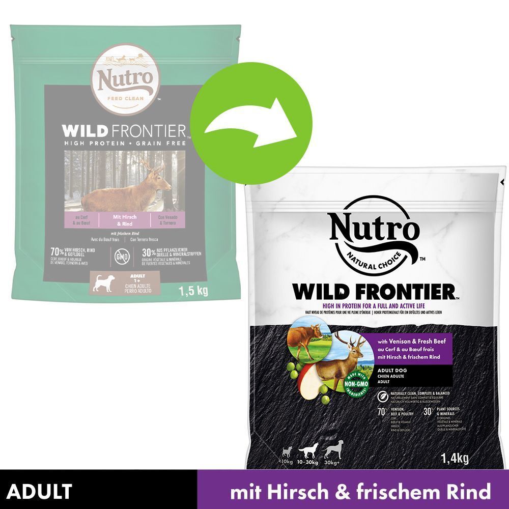 Nutro 7kg Wild Frontier Adult Hund Hirsch & Rind Nutro Trockenfutter für Hunde