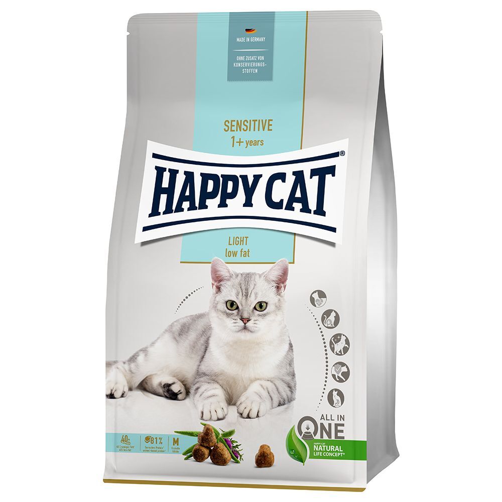 Happy Cat 2x 1,3kg Sensitive Adult Light Happy Cat Trockenfutter für Katzen
