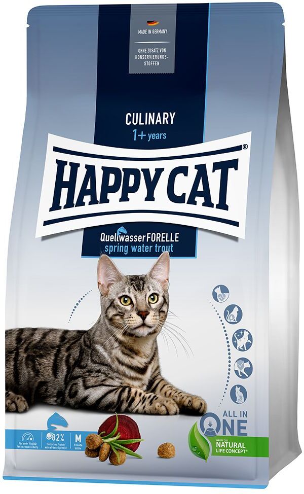 Happy Cat 1,3kg Culinary Adult Quellwasser-Forelle Happy Cat Trockenfutter für Katzen