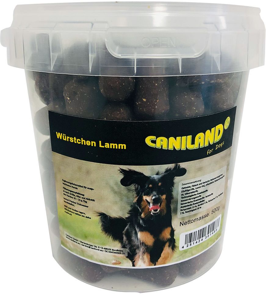 Caniland 6x 500g Würstchen Lamm mit Raucharoma Caniland Hundesnacks