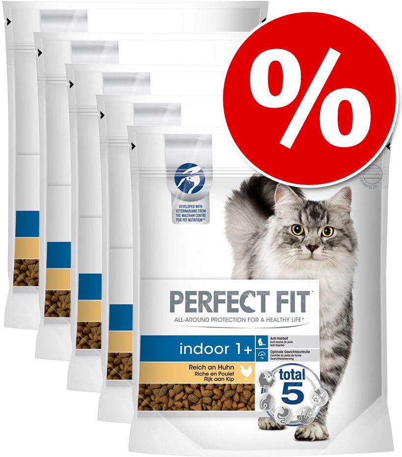 Perfect Fit 5x 1,4kg Adult 1+ Reich an Huhn Perfect Fit Trockenfutter für Katzen