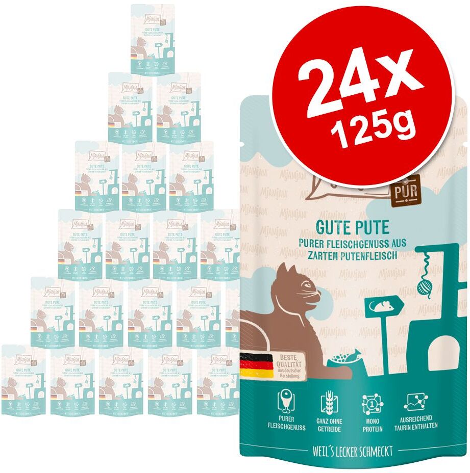 MjAMjAM 24x 125g Quetschie gute Pute pur MjAMjAM Nassfutter für Katzen