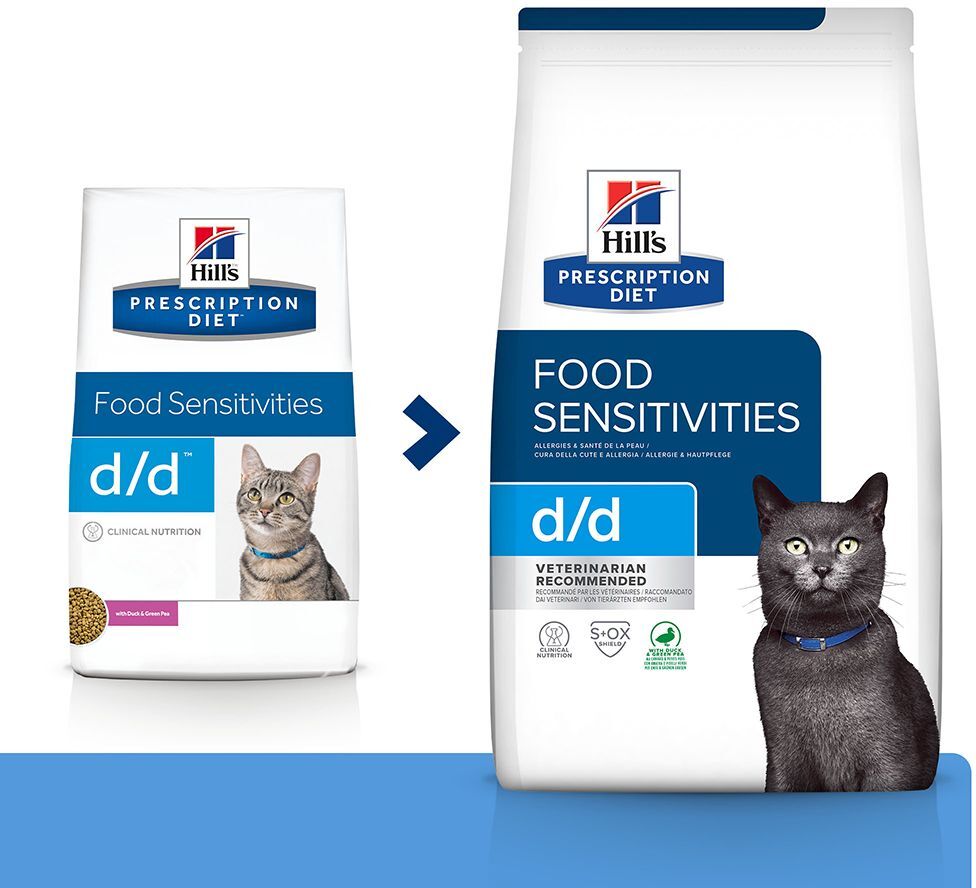 Hill's Prescription Diet 4kg d/d Food Sensitivities mit Ente & grünen Erbsen Hill's Prescription Diet Trockenfutter für Katzen