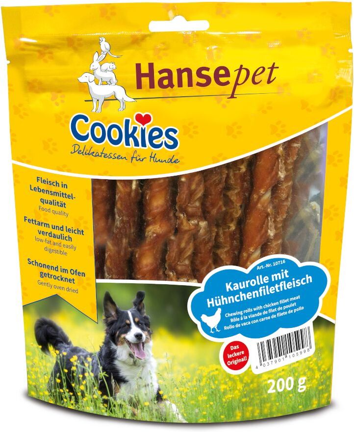 Cookie's 24x 200g Delikatess Kaurolle mit Hühnchenfiletstreifen Cookies Hundesnacks