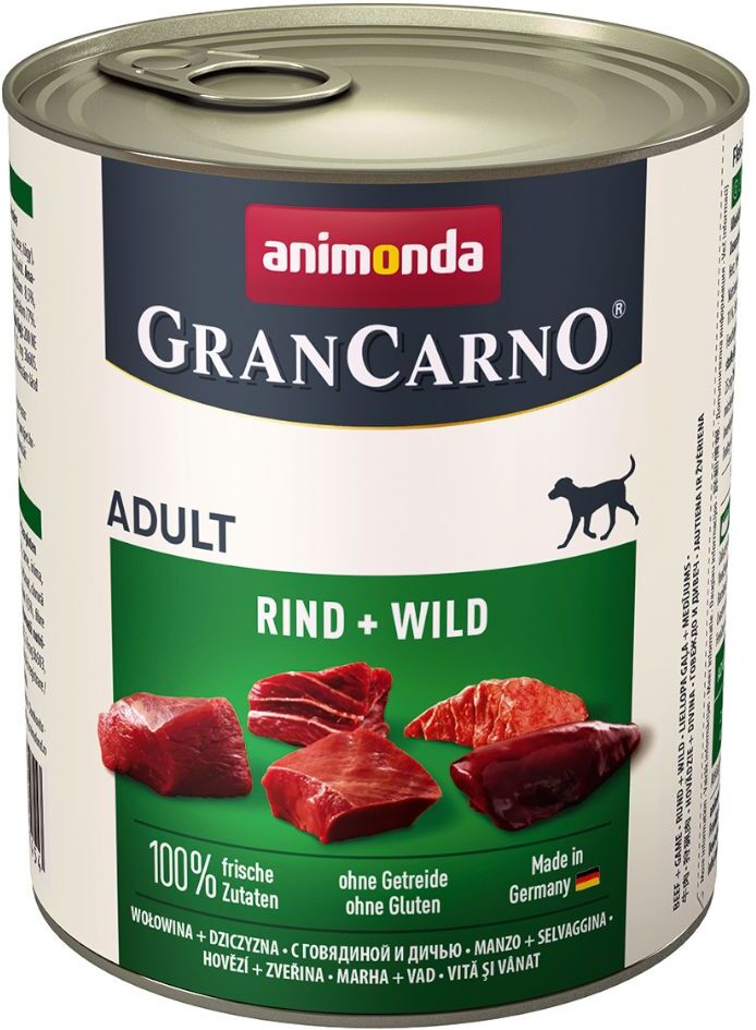 Animonda GranCarno 6x 800g GranCarno Original Adult Rind & Lachs mit Spinat Animonda Nassfutter für Hunde