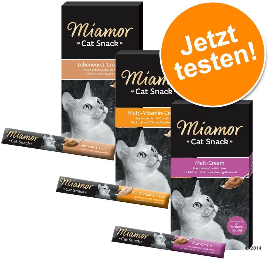 Miamor 18x 15g Gemischtes Probierset Cat Snack Cream Miamor Katzensnacks