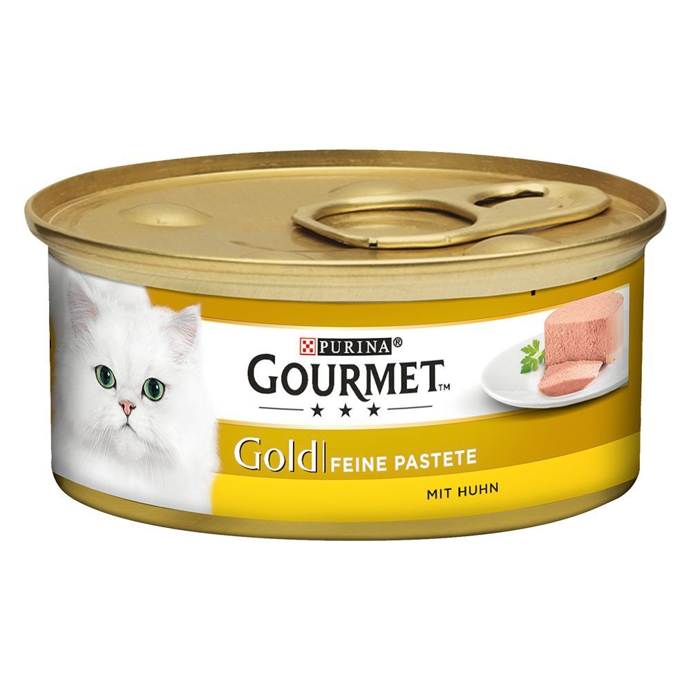 Gourmet 12x 85g Gold Feine Pastete  Seelachs & Karotte  Gourmet Nassfutter für Katzen
