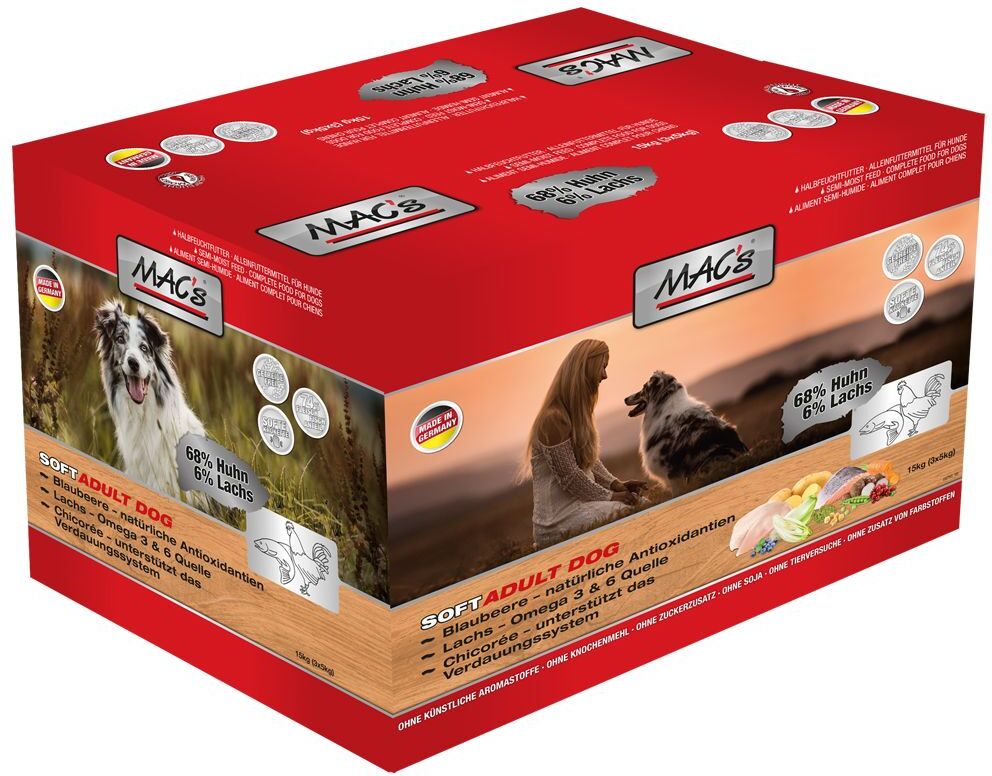 MAC's 3x 5kg Soft Getreidefrei MAC's Trockenfutter für Hunde