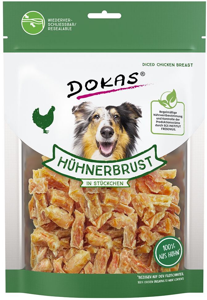 Dokas 200g Hühnerbrust in Stückchen Dokas Hundesnacks