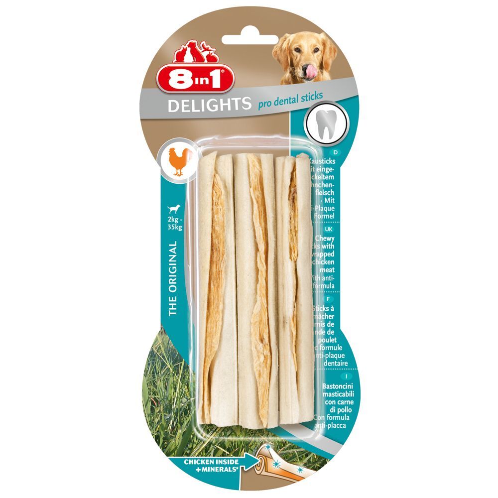 8in1 75g (3 Stück) 8in1 Delights Pro Dental Kausticks Huhn Hundesnack