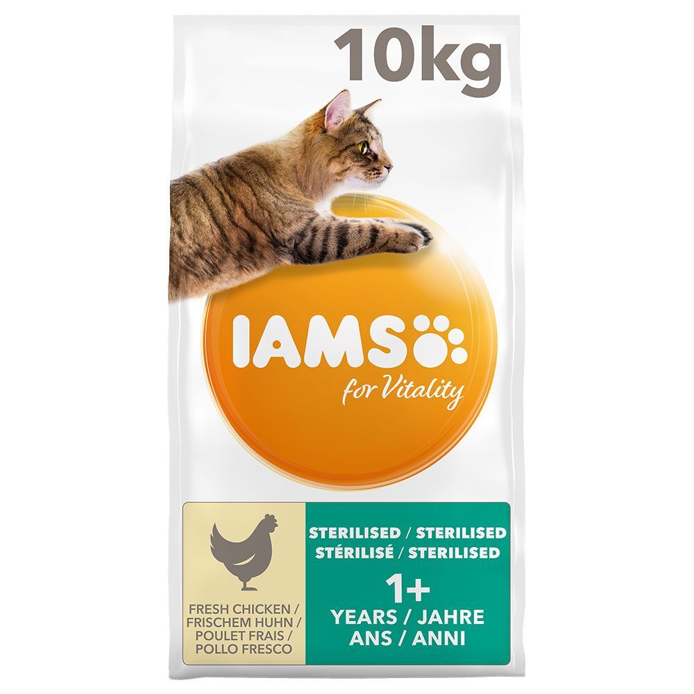 IAMS 2x 10kg Vitality Fettarme Rezeptur/Sterilised IAMS Trockenfutter für Katzen