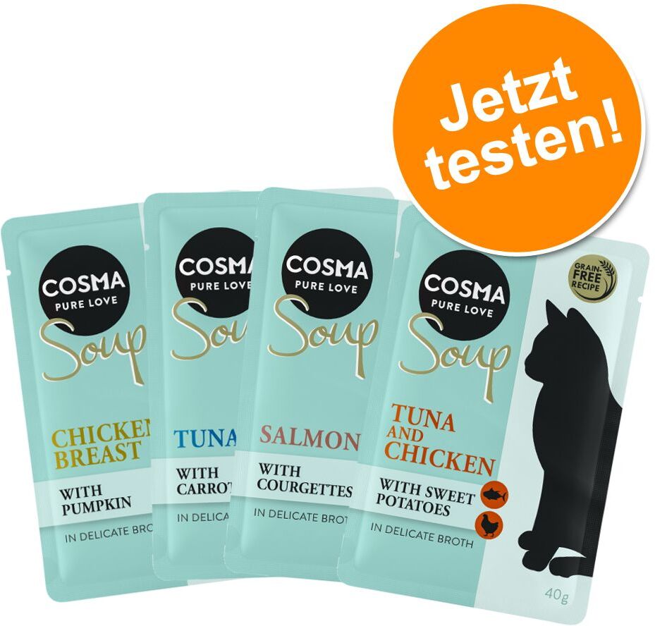 Cosma 4x 40g Probiermix Soup Cosma Katzenfutter Nass